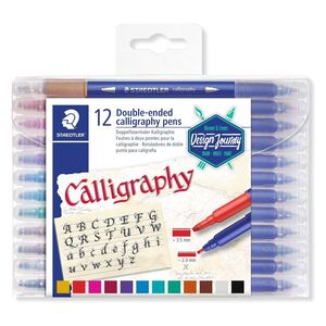 Staedtler Calligraphy Double-Ended Pens - Assorted Colours (Pack Of 12)