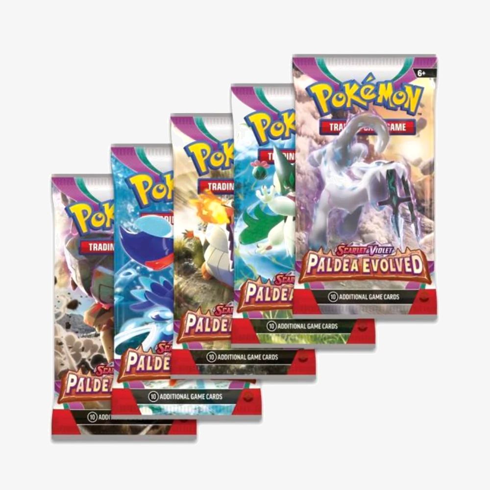Shop for Pokmon TCG Scarlet & Violet 2 Paldea Evolved Booster Pack (Single Pack - 10 Cards) (Assortment - Includes 1) | Virgin Megastore UAE Shop for Pokmon TCG Scarlet & Violet 2 Paldea Evolved Booster Pack (Single Pack - 10 Cards) (Assortment - Includes 1) | Virgin Megastore UAE