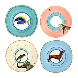 Yvonne Ellen Cake Plates 16cm (Set of 4) (Dog/Fish/Elephant/Cheetah)