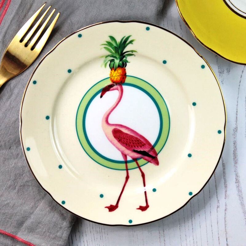 Yvonne Ellen Cake Plate Flamingo 16cm