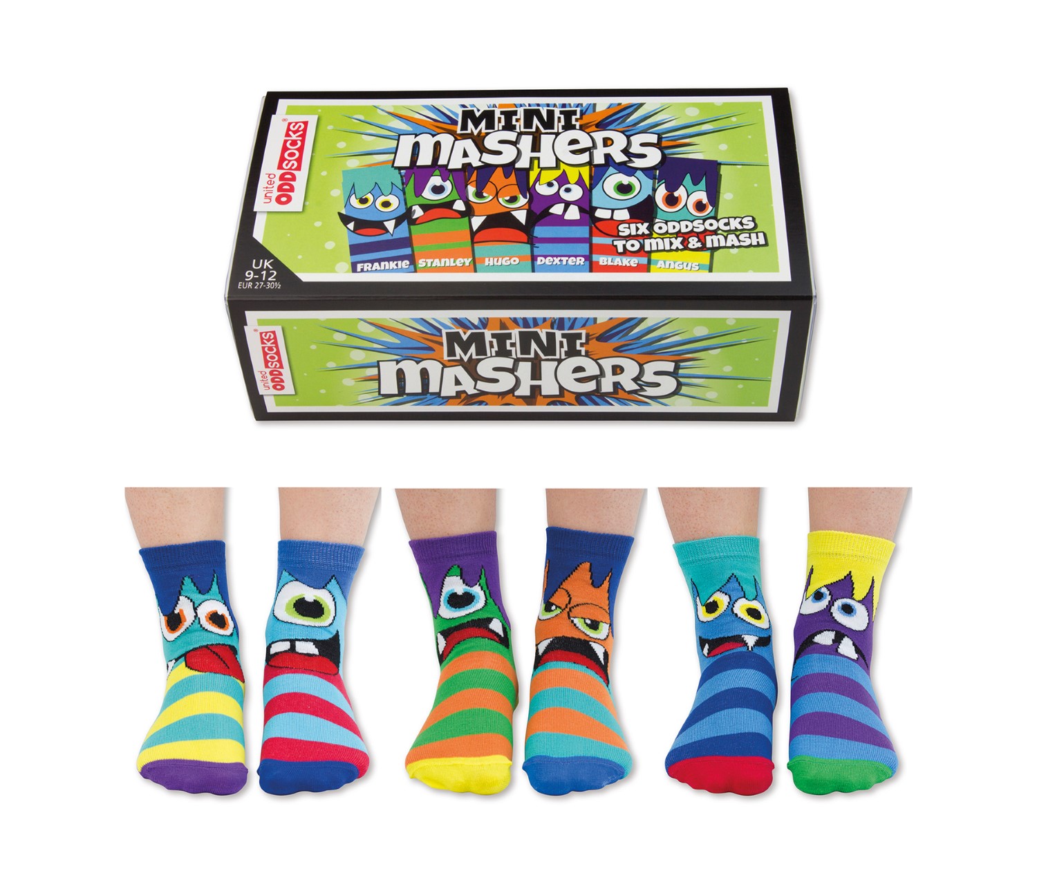 United Oddsocks Mini-Mashers Kid's Socks Size 9-12 UK (Set of 3 Pairs)