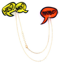 Creative Ville Yes No Maybe Fashion Pins (Set of 2 on Chain)