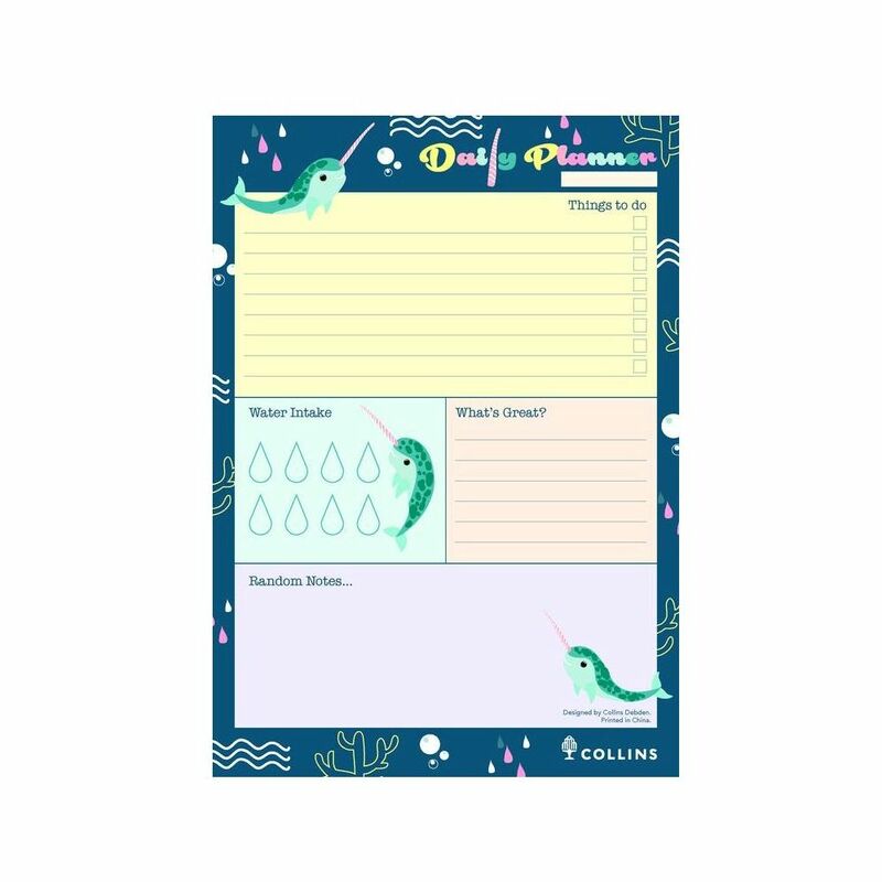 Collins Debden Natura A5 Daily Planner Pad Narwhal