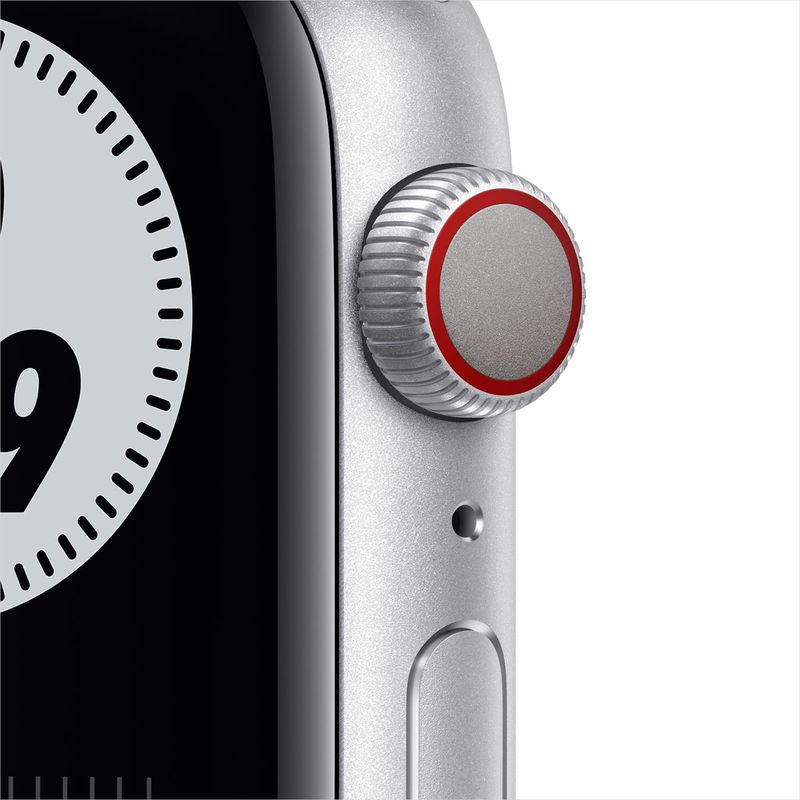Apple Watch Nike Series 6 GPS + Cellular 40mm Silver Aluminnium Case with Pure Platinum/Black Nike Sport Band Regular