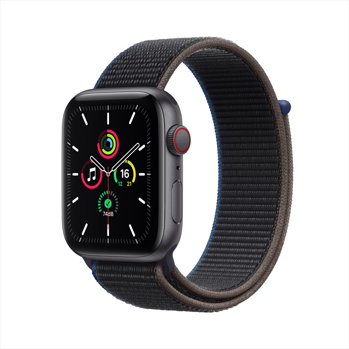 Apple Watch SE GPS + Cellular 44mm Space Grey Aluminium Case with Charcoal Sport Loop