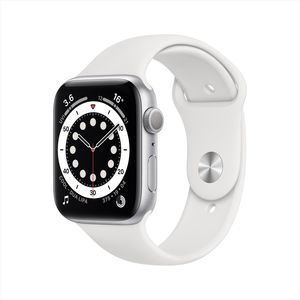 Apple Watch Series 6 GPS 44mm Silver Aluminium Case with White Sport Band
