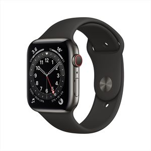 Apple Watch Series 6 GPS + Cellular 40mm Graphite Stainless Steel Case with Black Sport Band