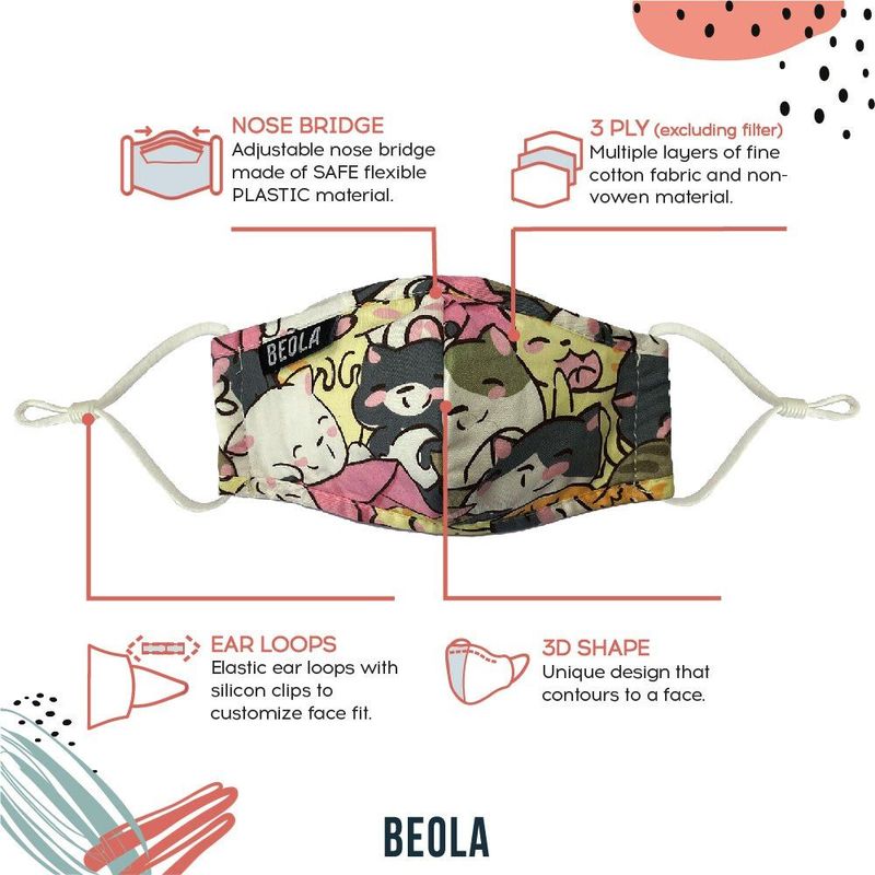 Beola Estella Kids' Fashion Mask Set Of 2