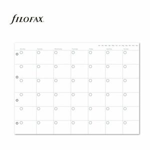 Filofax A4 Clipbook Refill Month Planner Notebook Refill