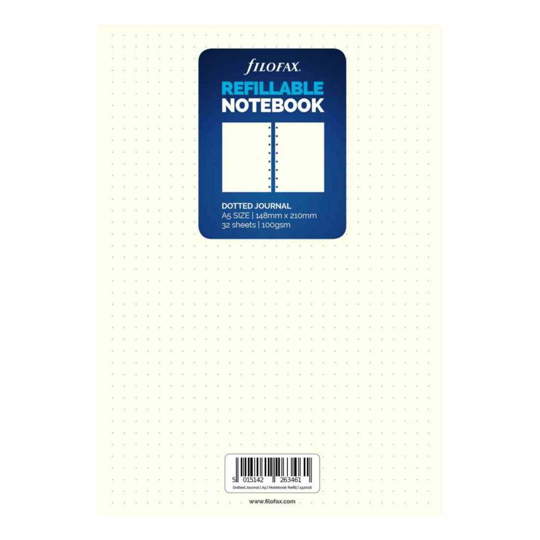 Filofax A5 Classic White Bullet Journal Notebook Refill