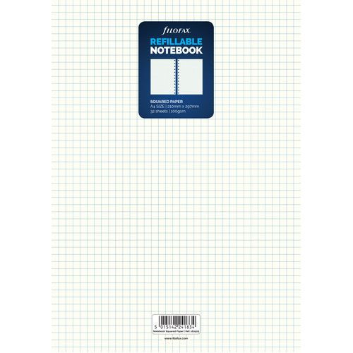 Filofax A4 Notes White Squared Notebook Refill