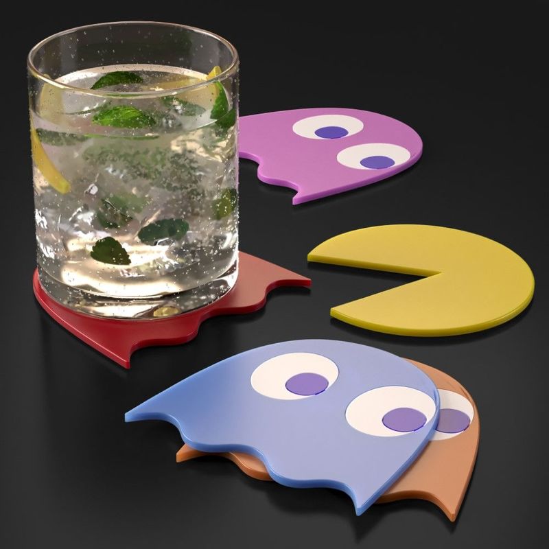 Balvi Pac-Man Pvc Coasters Set Of 5