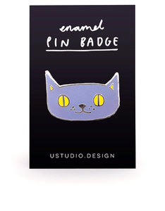 Ustudio Pin Badge Lilac Cat