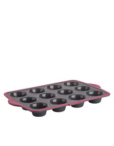 Trudeau Muffin Pan Euro Grey/Pink (Makes 12)