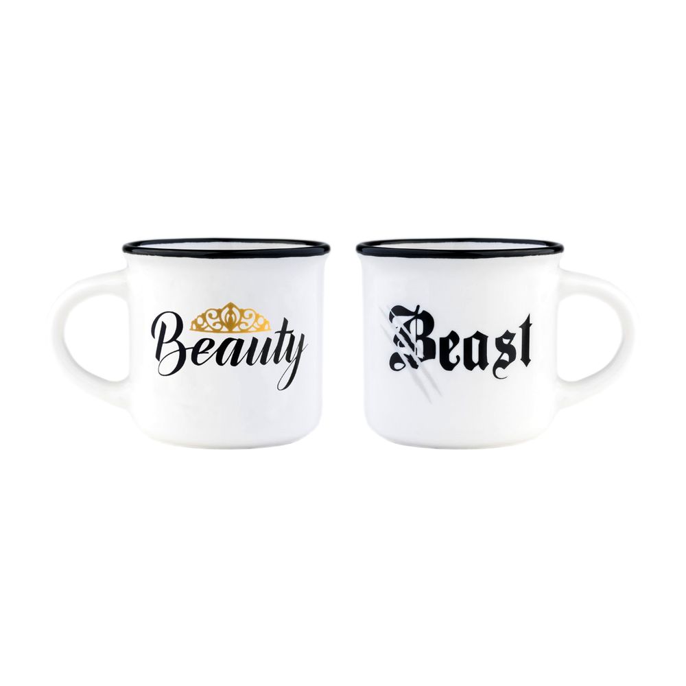 Legami Mini Bone China Mugs - Beauty & Beast (Set of 2)