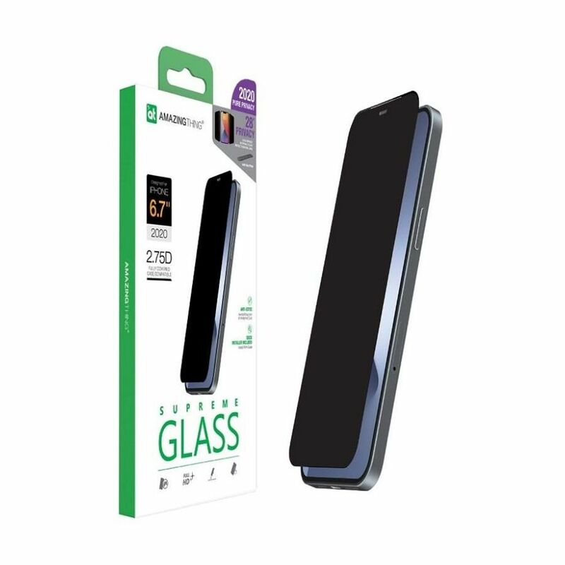 Amazing Thing 2.75D Privacy Fully Covered Anti-Dust Filter Glass with Installer Black for iPhone 12 Pro Max