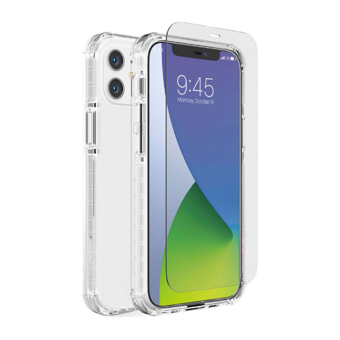 Amazing Thing Anti-Microbial Novoboost 3M Drop Proof Case Clear with Glass for iPhone 12 Pro Max