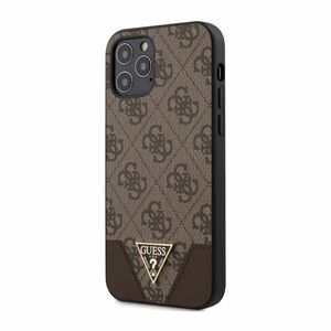 Guess 4G Pu Contrast Hard Case for iPhone 12 Pro Brown
