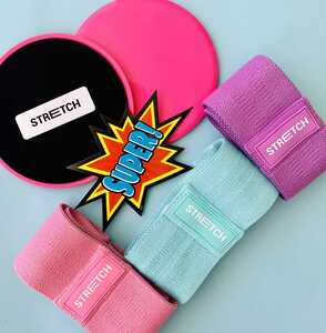 STRETCH Home Workout Bundle (Includes Fabric Bands & Core Gliders)