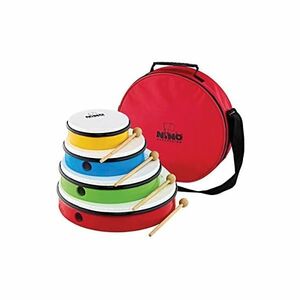 Nino Percussion Hand Drum Set with 6-12 Inch Sizes (Set of 4 - Includes Mallets And Bag)