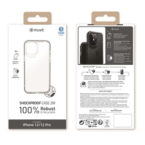 Muvit for Change Shockproof 2m Case Transparent for iPhone 12 Pro/12