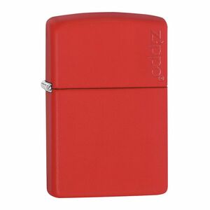 Zippo Red Matte Lighter with Logo