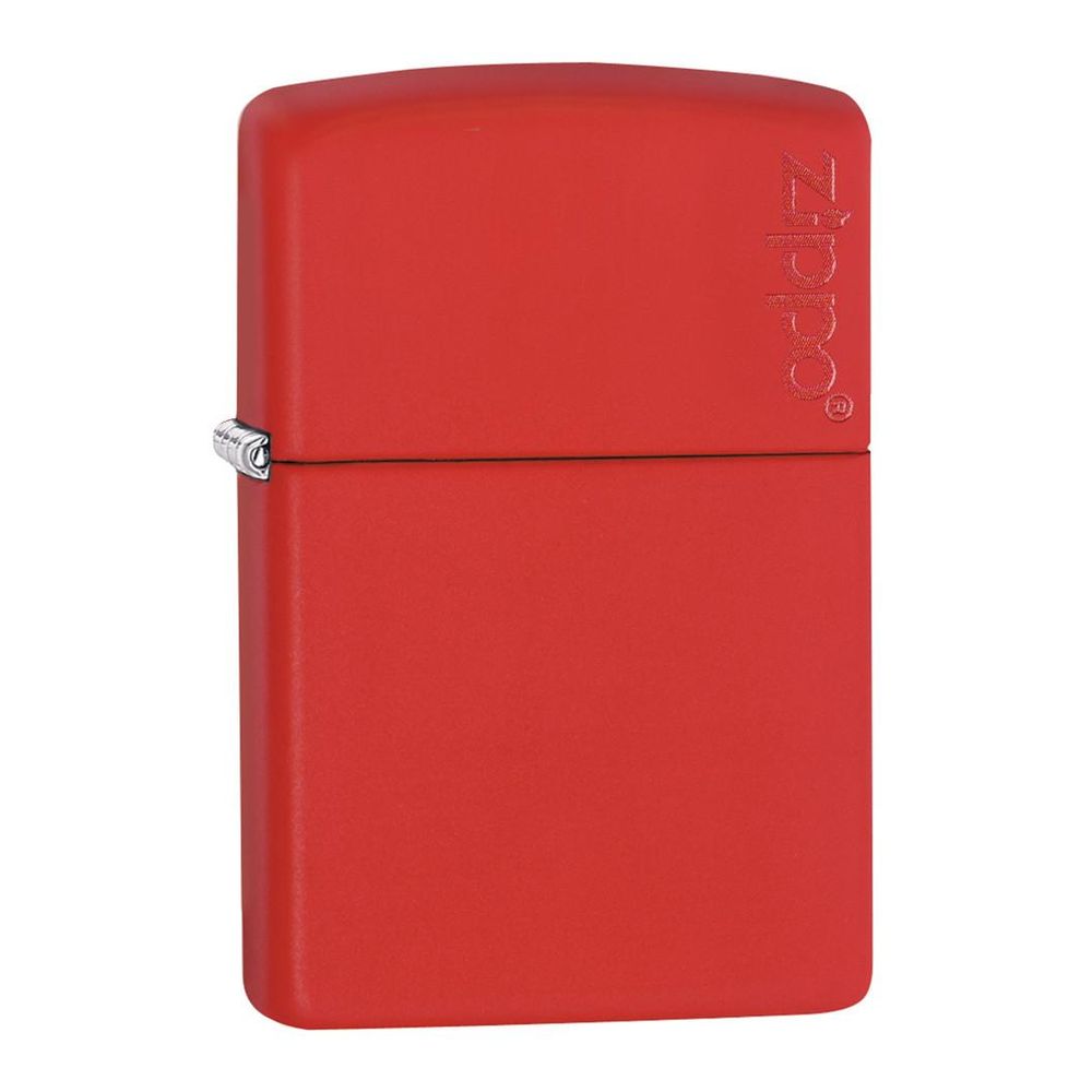 Zippo Red Matte Lighter with Logo