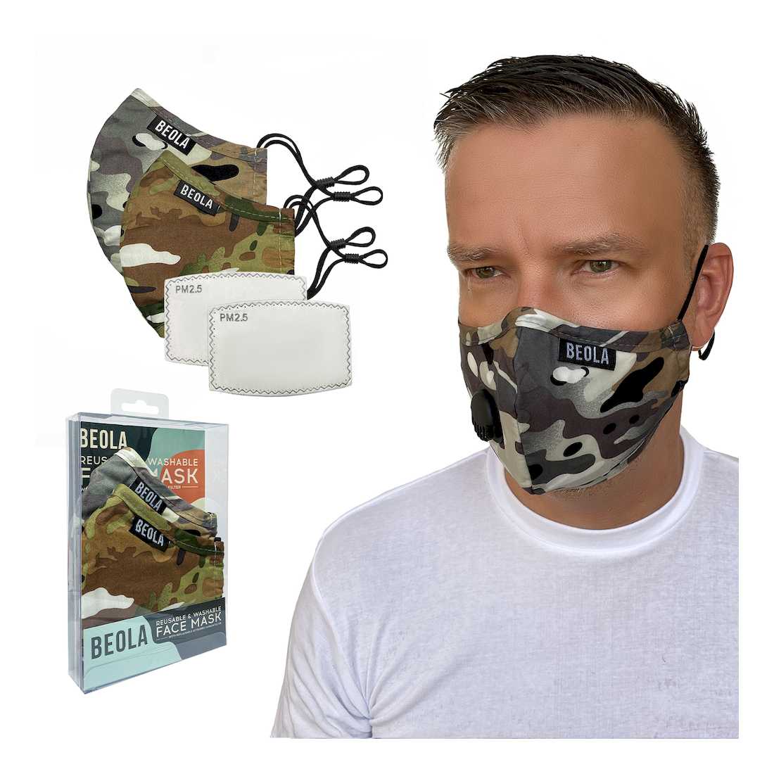 Beola Camo Duo Adults Unisex Face Masks