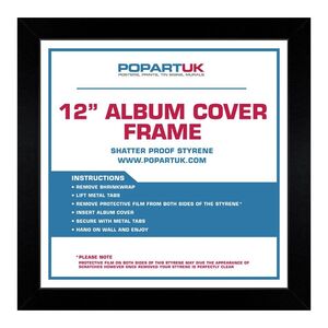 PopartUK Wooden Record Cover Display Frame for 12-inch Vinyl Records (36 x 36cm) - Black