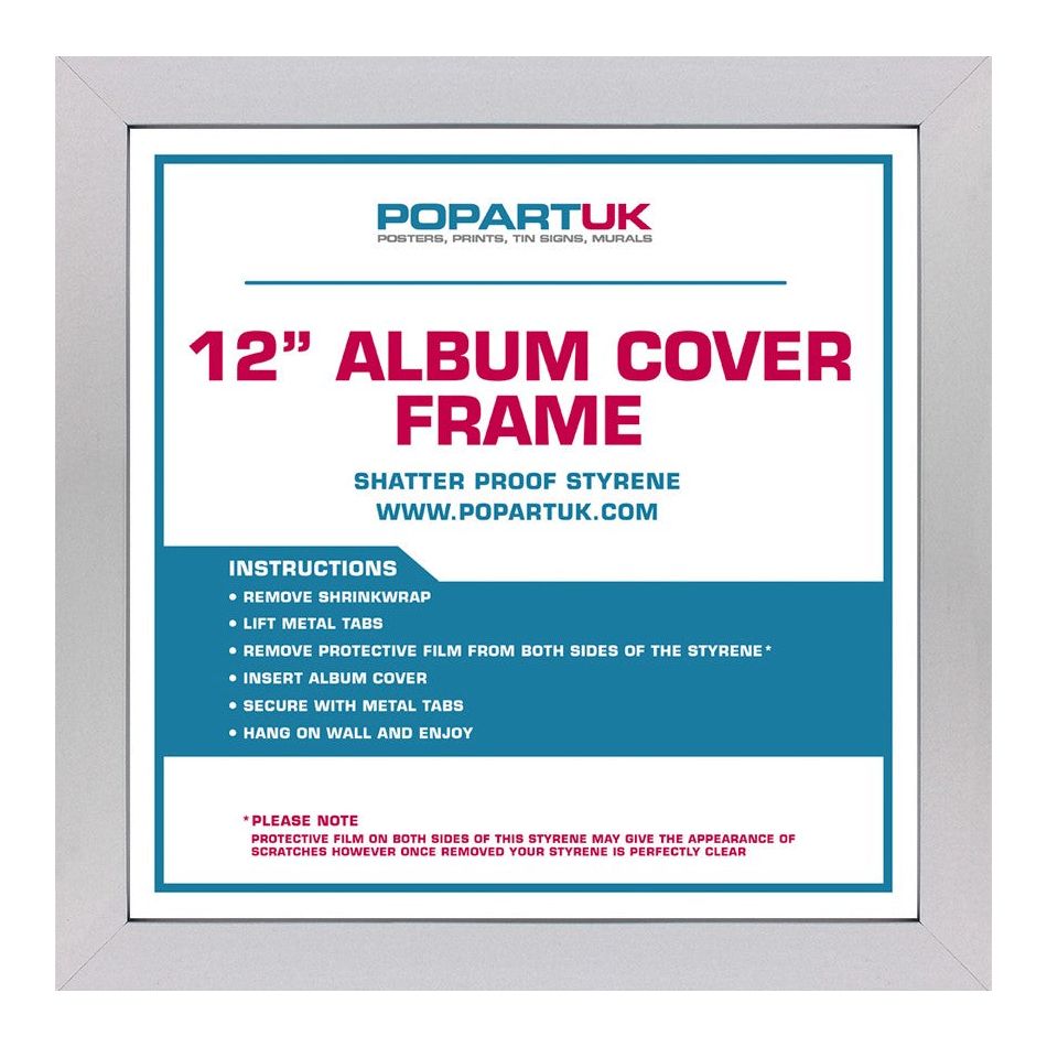 PopartUK Wooden Record Cover Display Frame for 12-inch Vinyl Records (36 x 36cm) - White