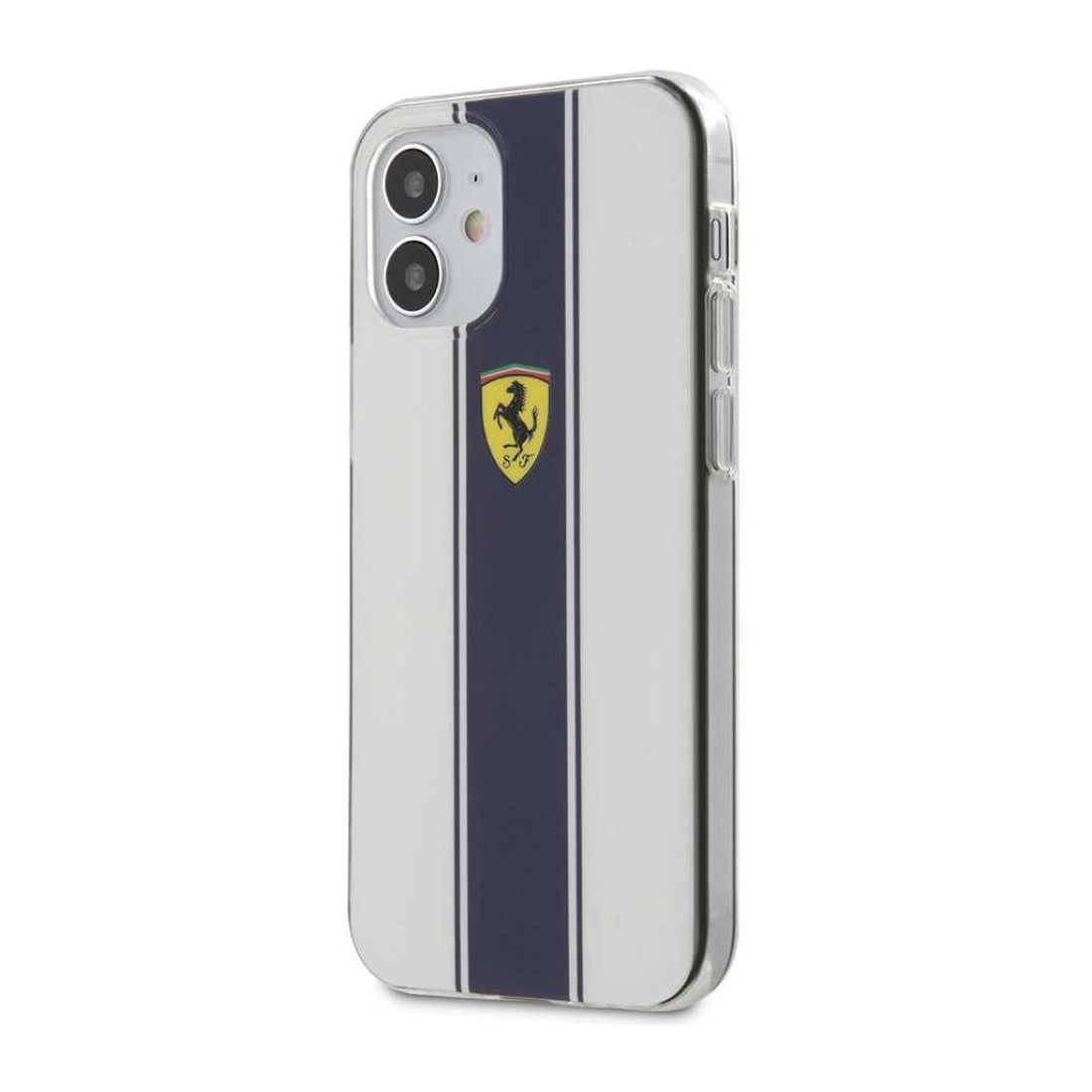 Ferrari On Track Pc/Tpu Hard Case with Navy Stripes White for iPhone 12 Mini