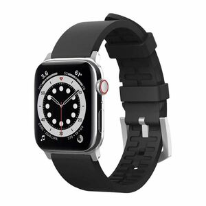 Elago Premium Fluoro Rubber Strap for Apple Watch 44mm Black (Compatible with Apple Watch 42/44/45mm)