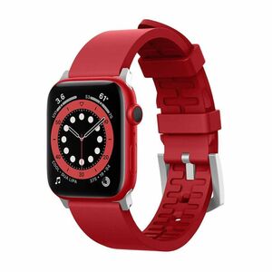Elago Premium Fluoro Rubber Strap for Apple Watch 44mm Red (Compatible with Apple Watch 42/44/45mm)