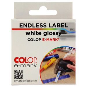 Colop Endless White Glossy Self-Adhesive Printer Label (14mm x 8M)