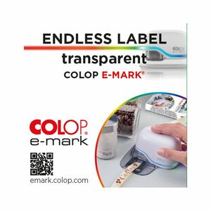 Colop Endless Label Transparent E-Mark 14mm x 8m Pet