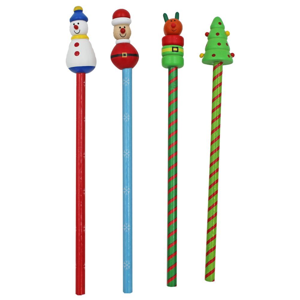 Santa's Workshop Wooden Christmas Character Pencils (Assortment - Includes 1)