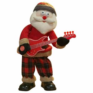 Santa's Workshop Animated Dancing & Singing Rocking Santa With Guitar