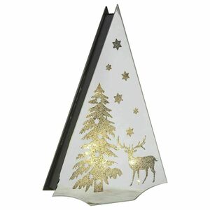 Santa's Workshop Triangle Led Light With Christmas Trees 45cm