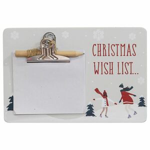 Santa's Workshop Christmas Wish List Clipboard Plaque Multi 6