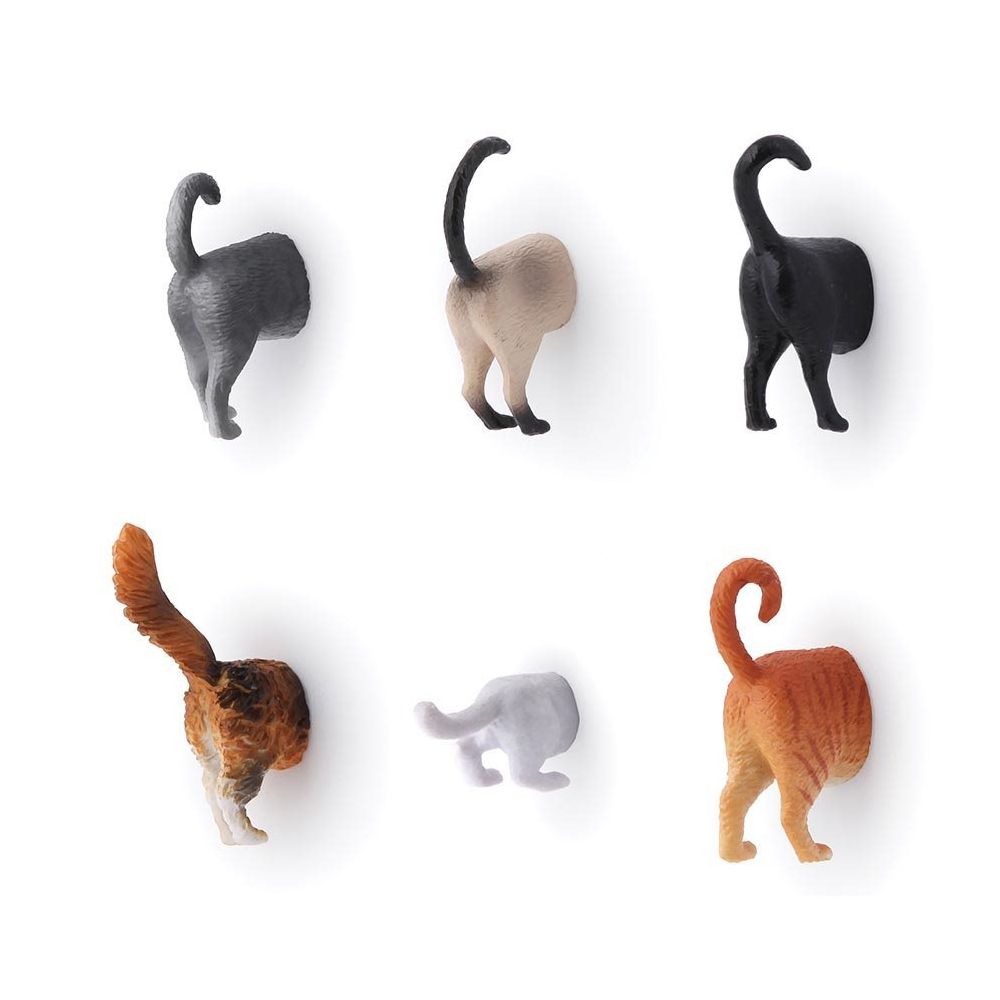 Kikkerland Cat Butt Magnets Set Of 6