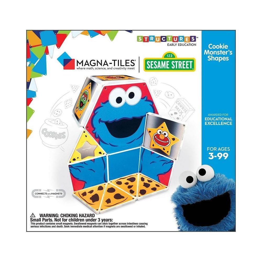 Magna-Tiles Createon Sesame Street Cookie Monster's Shapes Building Set