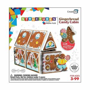 Magna-Tiles Createon Gingerbread Candy Cabin Building Set
