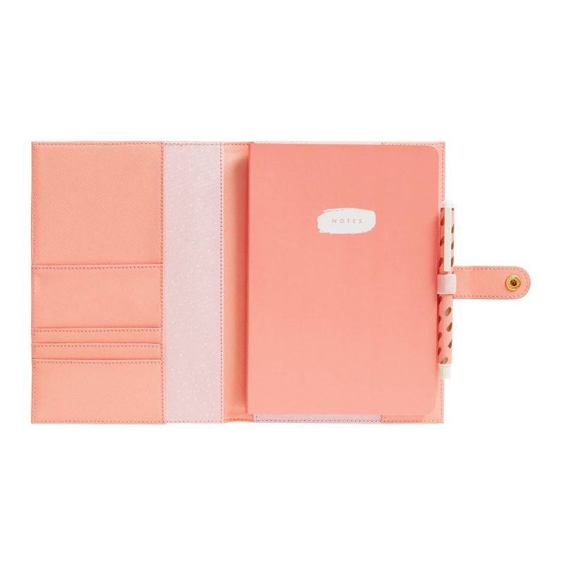 kikki.K A5 Leather Notebook Holder Luxury Coral