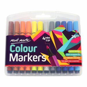 Mont Marte Colour Markers 24Pc In Case Markers