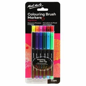 Mont Marte Colouring Brush Markers Brush Set (12 Brushes)