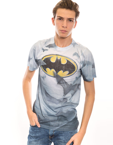 Batman Bat's Logo White Men's Crew T-Shirt