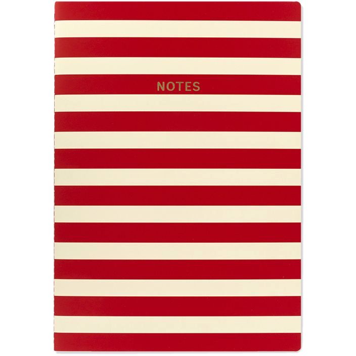 Go Stationery Colourblock Red/White Stripe A4 Notebook