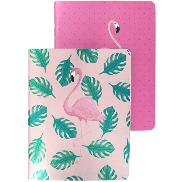 Go Stationery Flamingo Set Of 2 A6 Notebooks