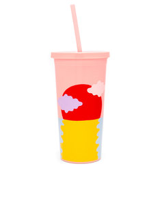 Bando Sip Sip Tumbler With Straw Happy Hour Red/Yellow 590ml