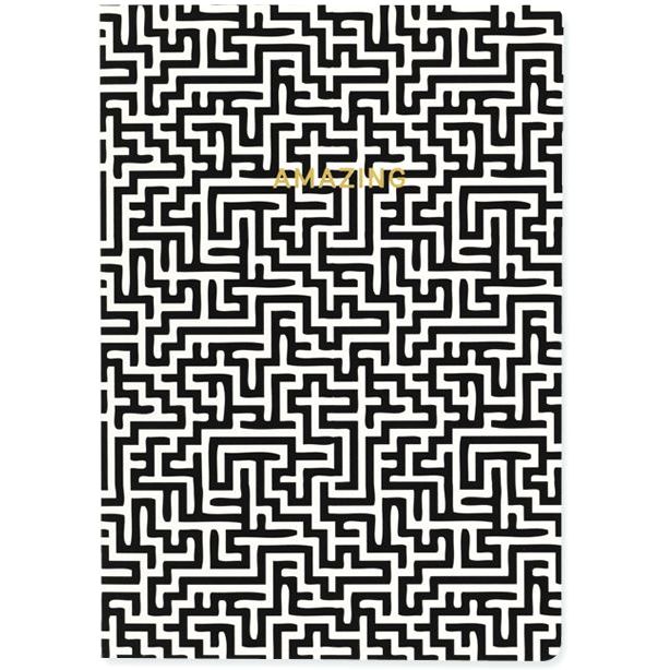 Go Stationery Monochrome Maze A5 Notebook